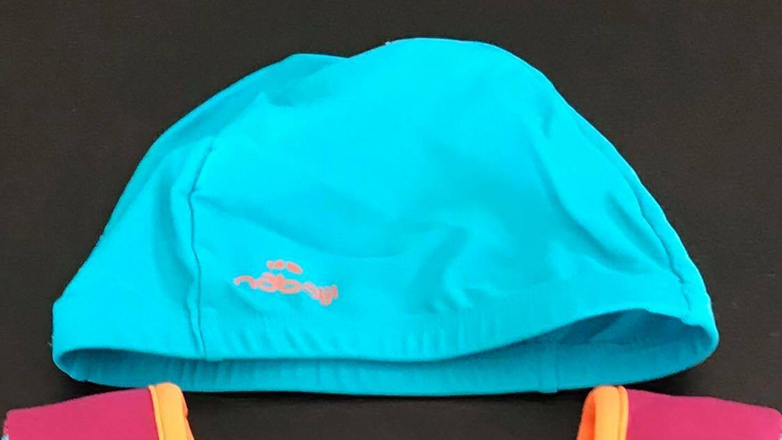 Girls NABAIJI Swim Vest & Cap Pink & Blue Foam Stretch Size M 18 30 kgs Buoyancy