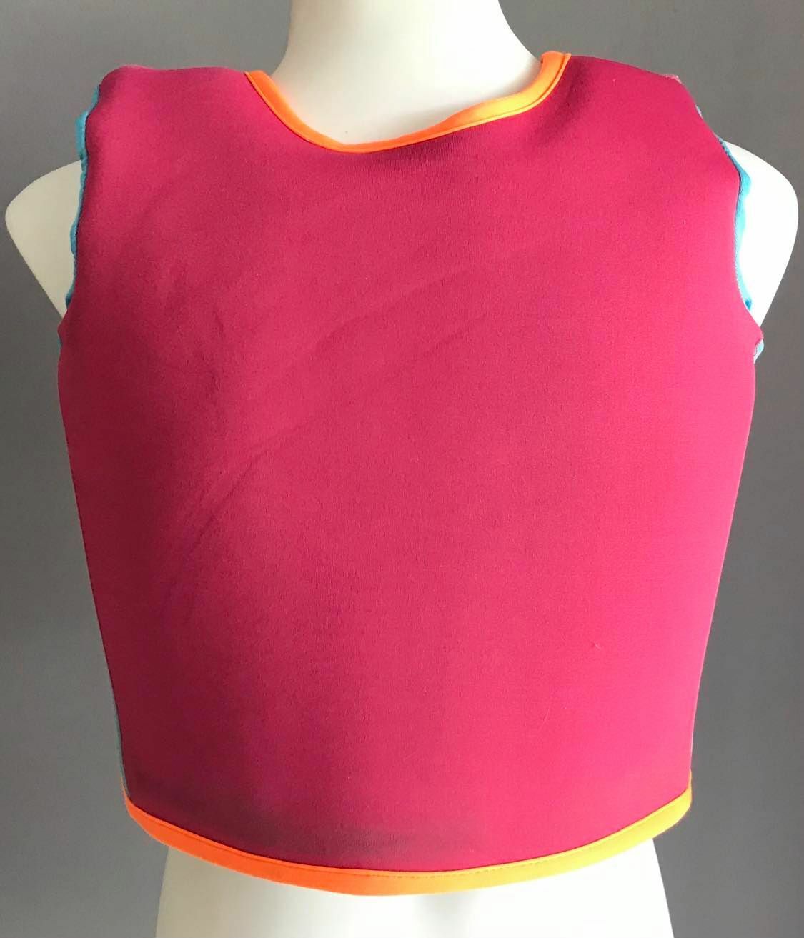 Girls NABAIJI Swim Vest & Cap Pink & Blue Foam Stretch Size M 18 30 kgs Buoyancy