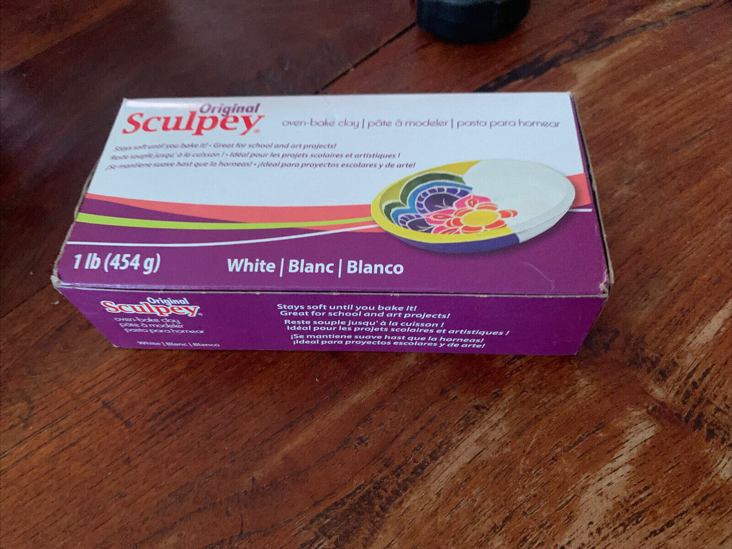 Original SCULPEY Oven Bake Clay White 454g Box Stays Soft Until You Bake It NEW