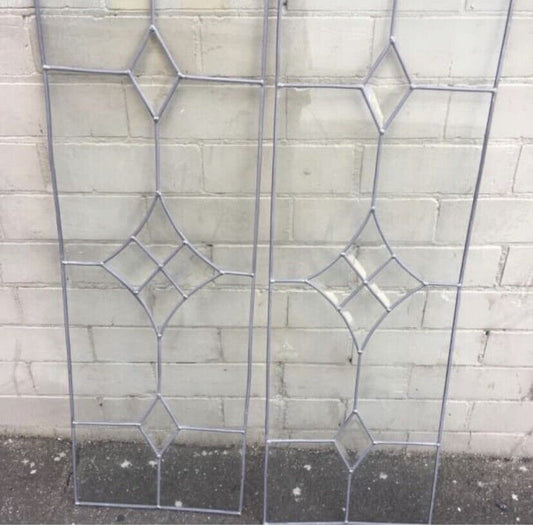 PAIR 93x30.5cm Leadlight Panel Cabinet Door Windows Wall Art Decor Pickup Only