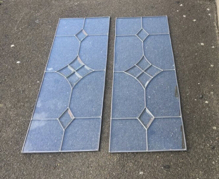 PAIR 93x30.5cm Leadlight Panel Cabinet Door Windows Wall Art Decor Pickup Only