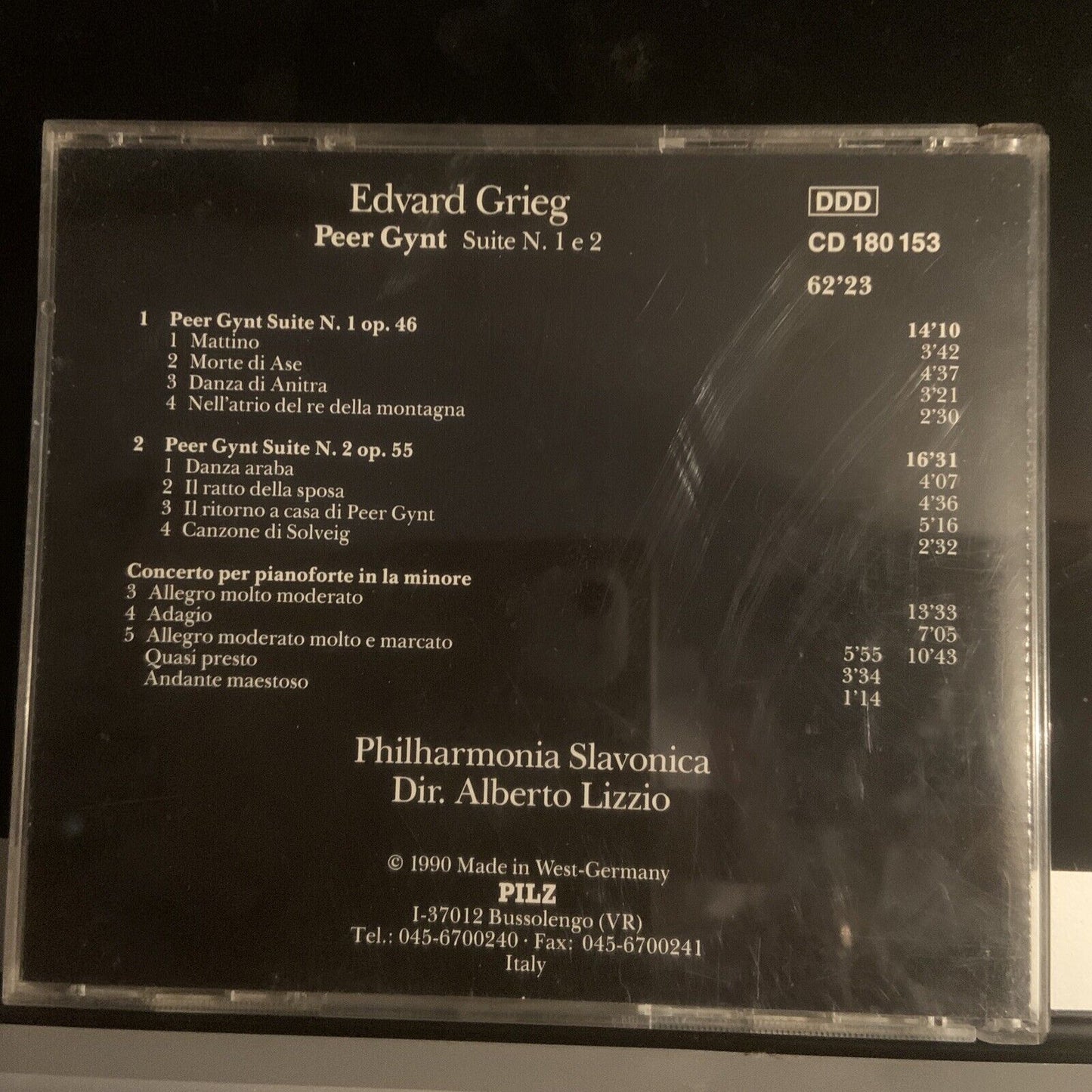 CD Edvard Grieg Peer Gynt Suites 1 & 2 Philharmonia Slavonica Alberto Lizzio