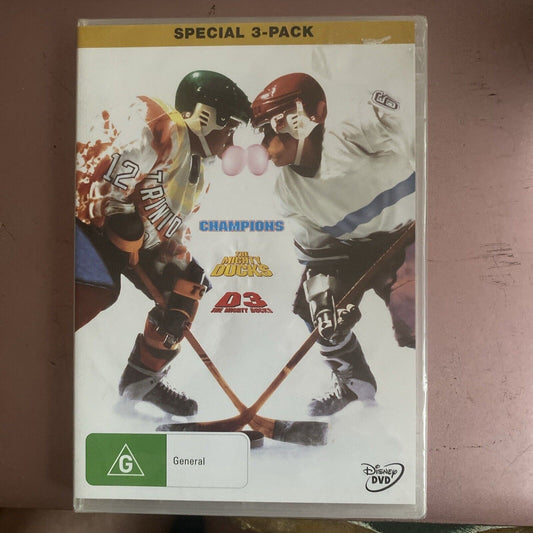 3 Disc Set DVD THE MIGHTY DUCKS 1 2 & 3 Trilogy  Ice Hockey Estevez Unsealed