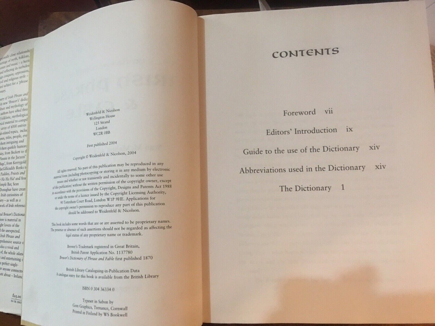 HC Book BREWERS DICTIONARY of Irish Phrase & Fable McMahon  & O'Donoghue