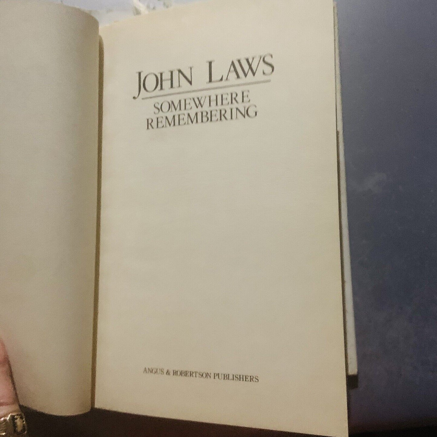 HC Book SOMEWHERE REMEMBERING John Laws Australia Radio Personality Poetry 1984