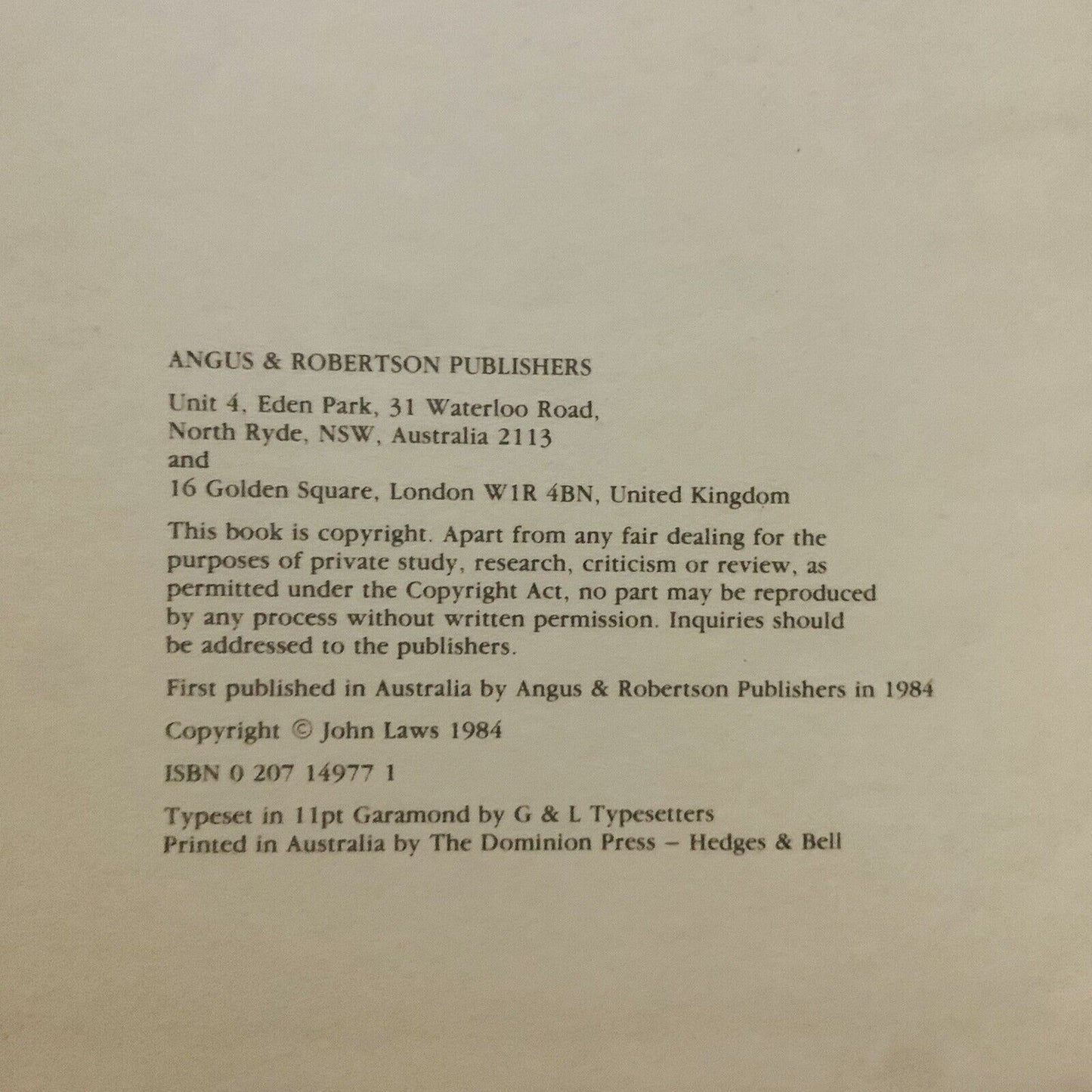 HC Book SOMEWHERE REMEMBERING John Laws Australia Radio Personality Poetry 1984