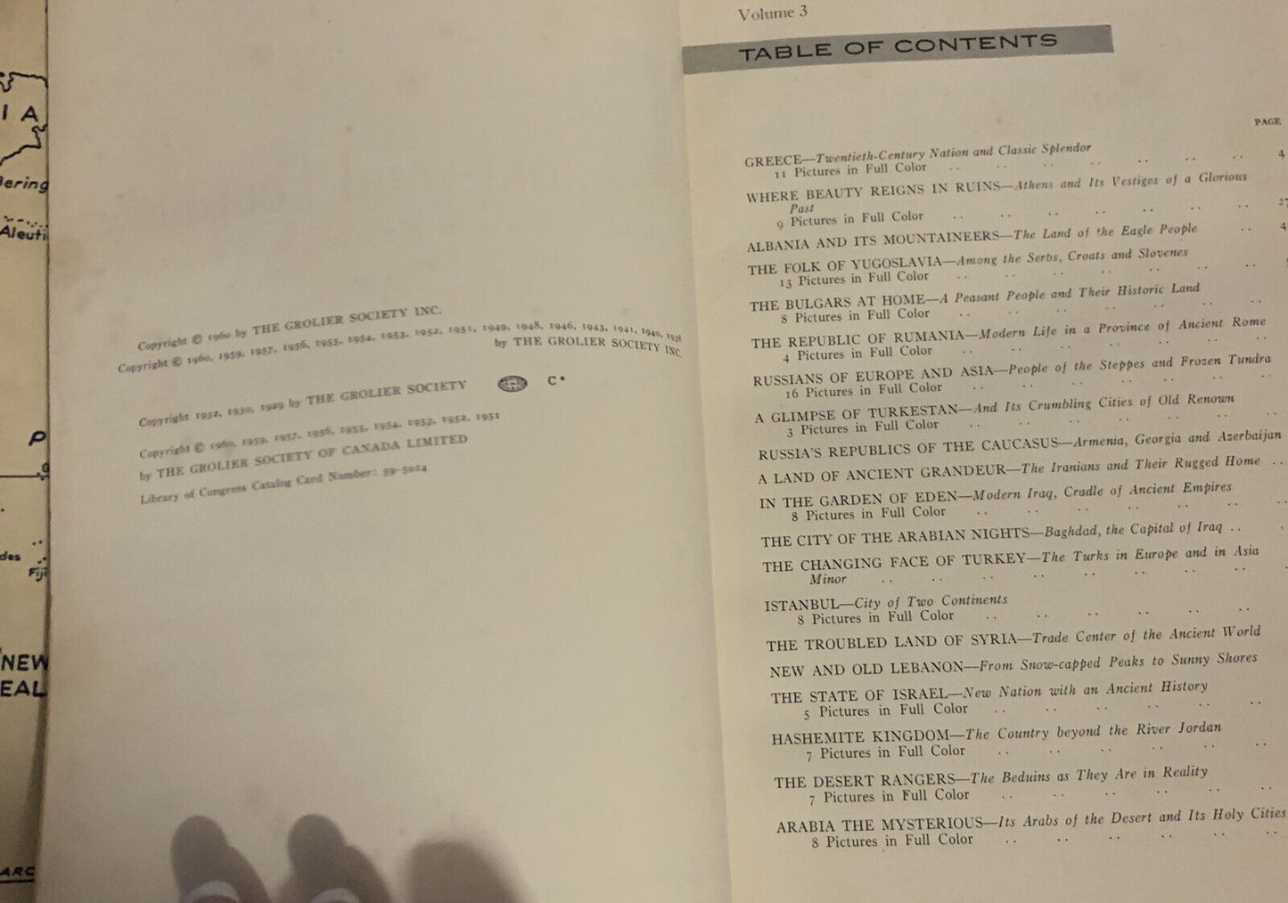 HC Book LANDS AND PEOPLES Vol 3 The World in Color HC Grolier Society 1960 Vtg