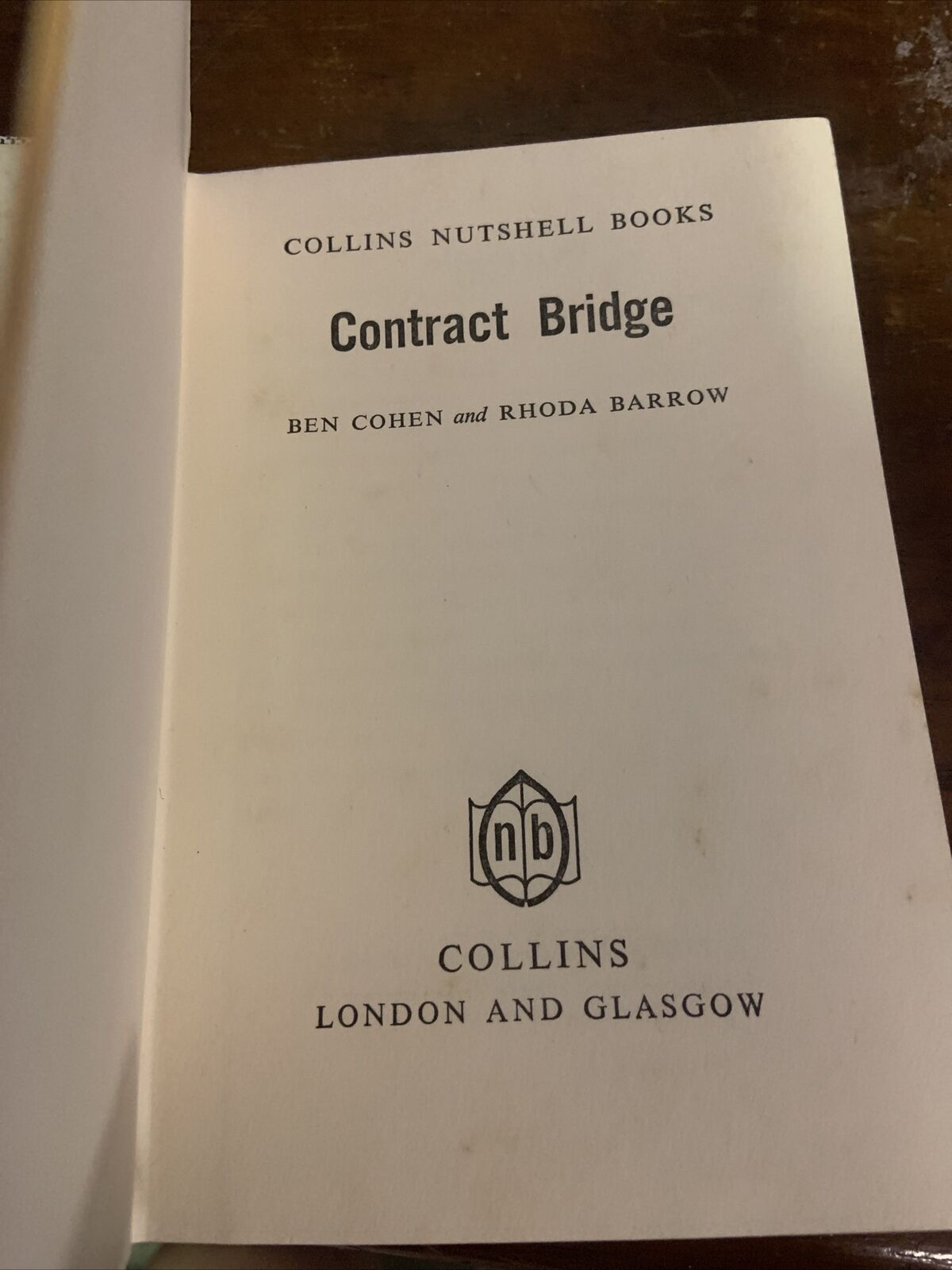 HC Pocket Book Vintage 1965 CONTRACT BRIDGE Ben Cohen Rhoda Barrow Card Game