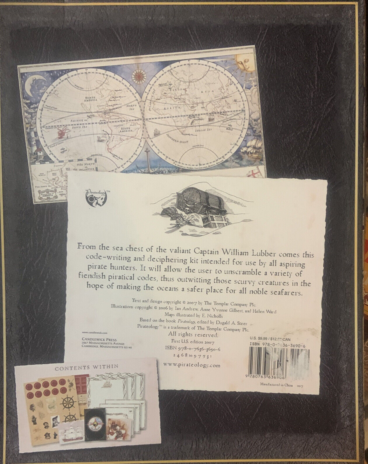 HC Pirateology Code Writing Kit + Stickers 16 Envelopes 6 Postcards Box Set NEW