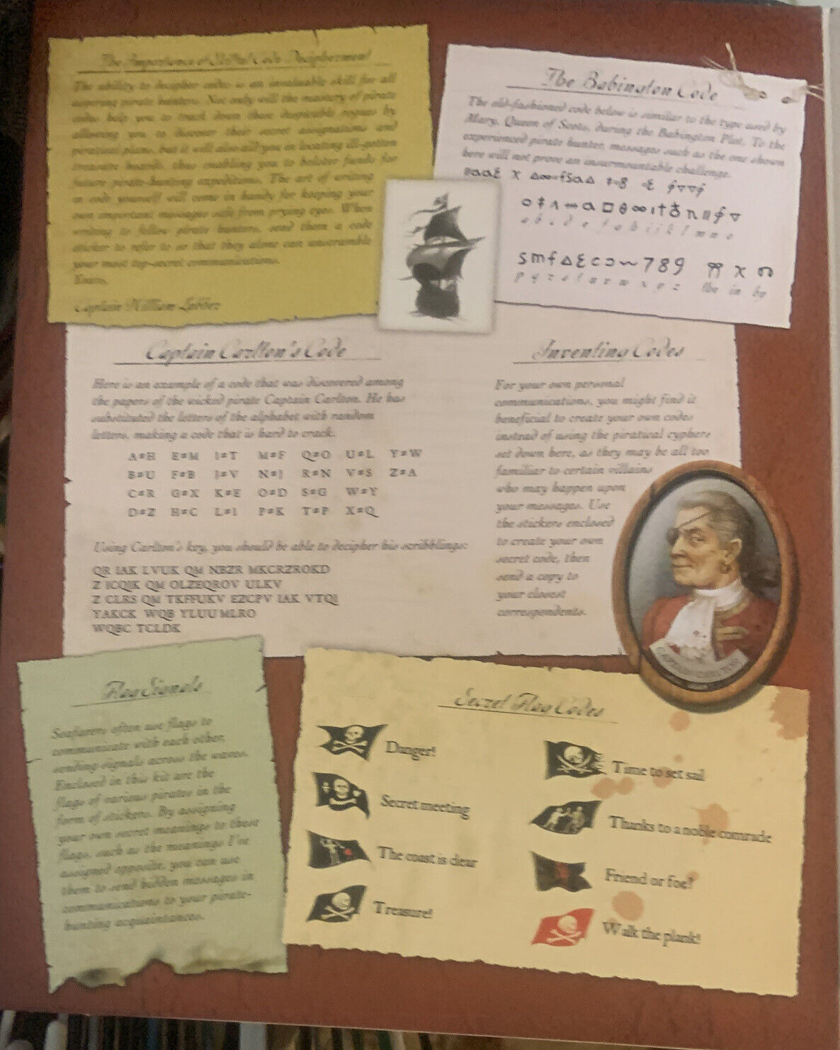 HC Pirateology Code Writing Kit + Stickers 16 Envelopes 6 Postcards Box Set NEW