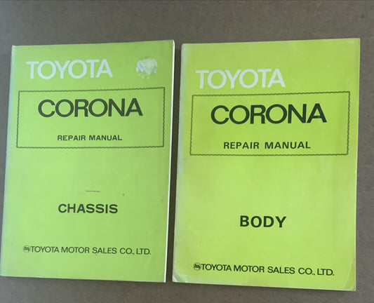PB 2 Book Bundle TOYOTA CORONA Chassis AND Body Service and Repair Manual 1975