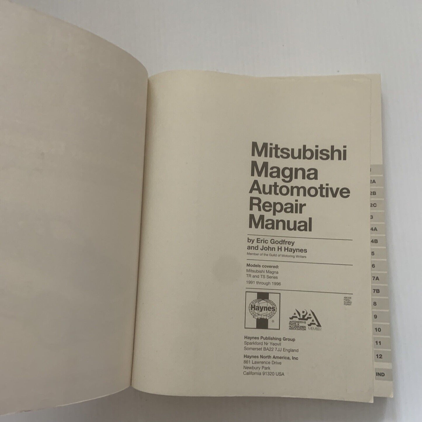 Haynes 68756 MITSUBISHI MAGNA 1991 1996 Australian Automotive Repair Manual 1997
