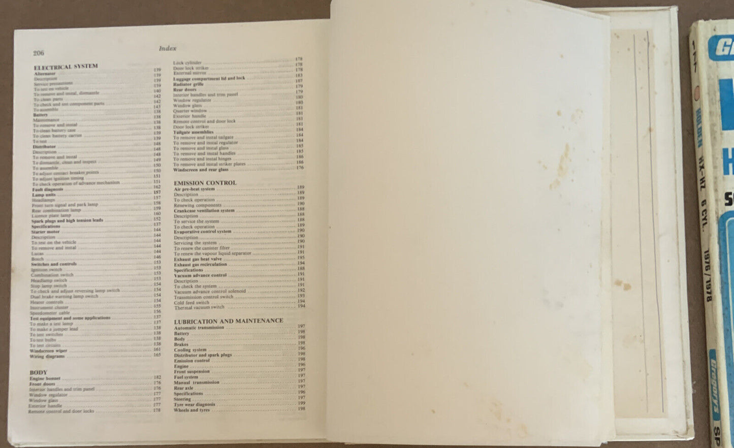 HC Gregorys HOLDEN  HX-HZ 6CYL 1976  1978 All Models Service Repair Manual No177