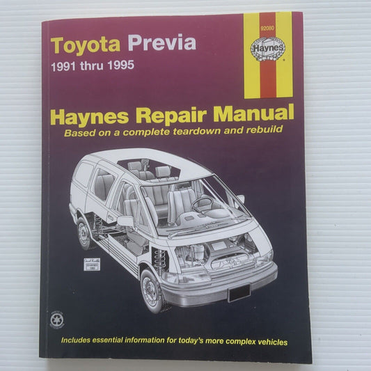PB TOYOTA PREVIA Haynes Repair Manual 1991 1995 Complete Teardown Rebuild