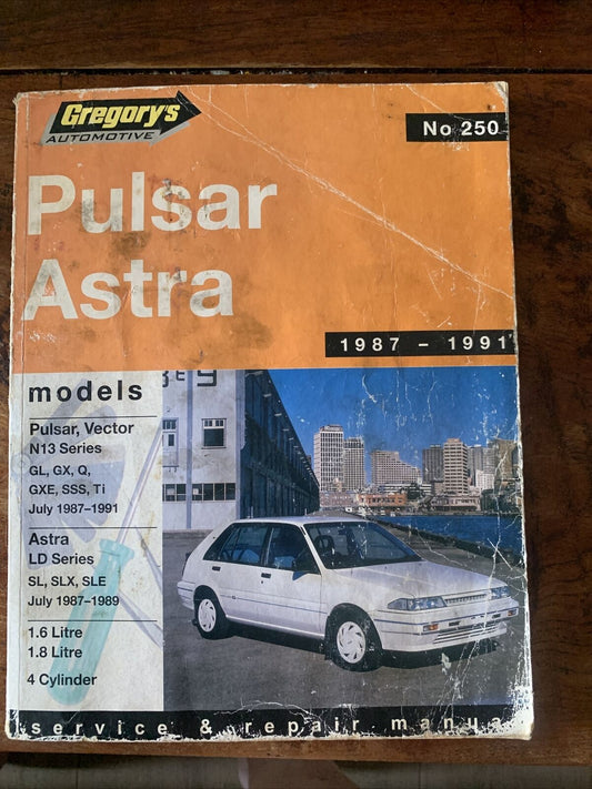 PB PULSAR ASTRA 1987 1991 Gregorys Service & Repair Manual No250 Vector 2001 Car