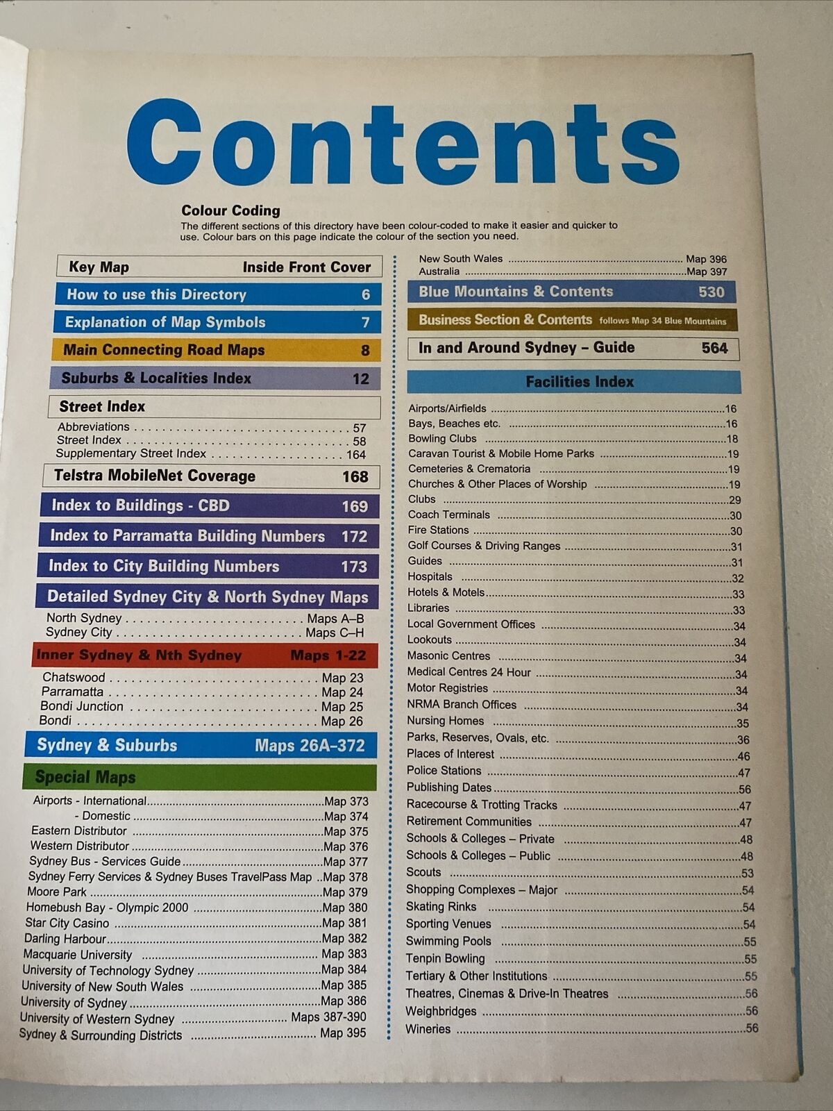 PB UBD 2001 Sydney and Blue Mountains Street Directory 37th Edition Large Maps