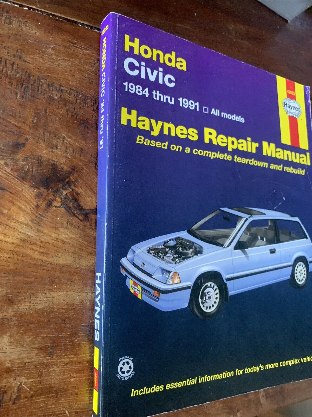 PB Haynes HONDA CIVIC 1984 to 1991 All Models REPAIR MANUAL Car #42023 1998