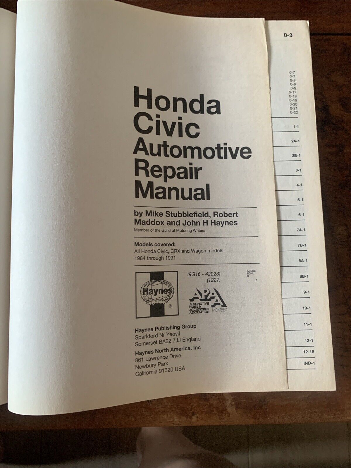 PB Haynes HONDA CIVIC 1984 to 1991 All Models REPAIR MANUAL Car #42023 1998