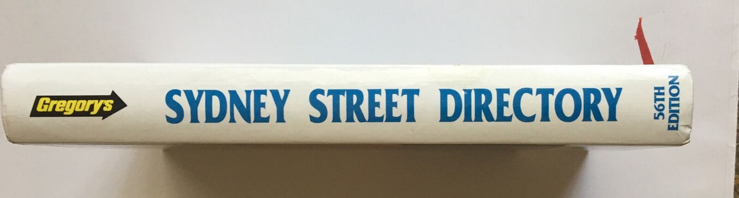 HC Book GREGORYS 1991 Sydney Street Directory 56th Edition Maps Atlas Vintage