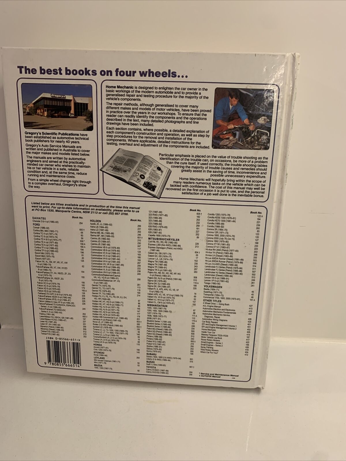 HC Gregorys HOME MECHANIC New and Expanded Updated Edition 1995 CAR REPAIRS