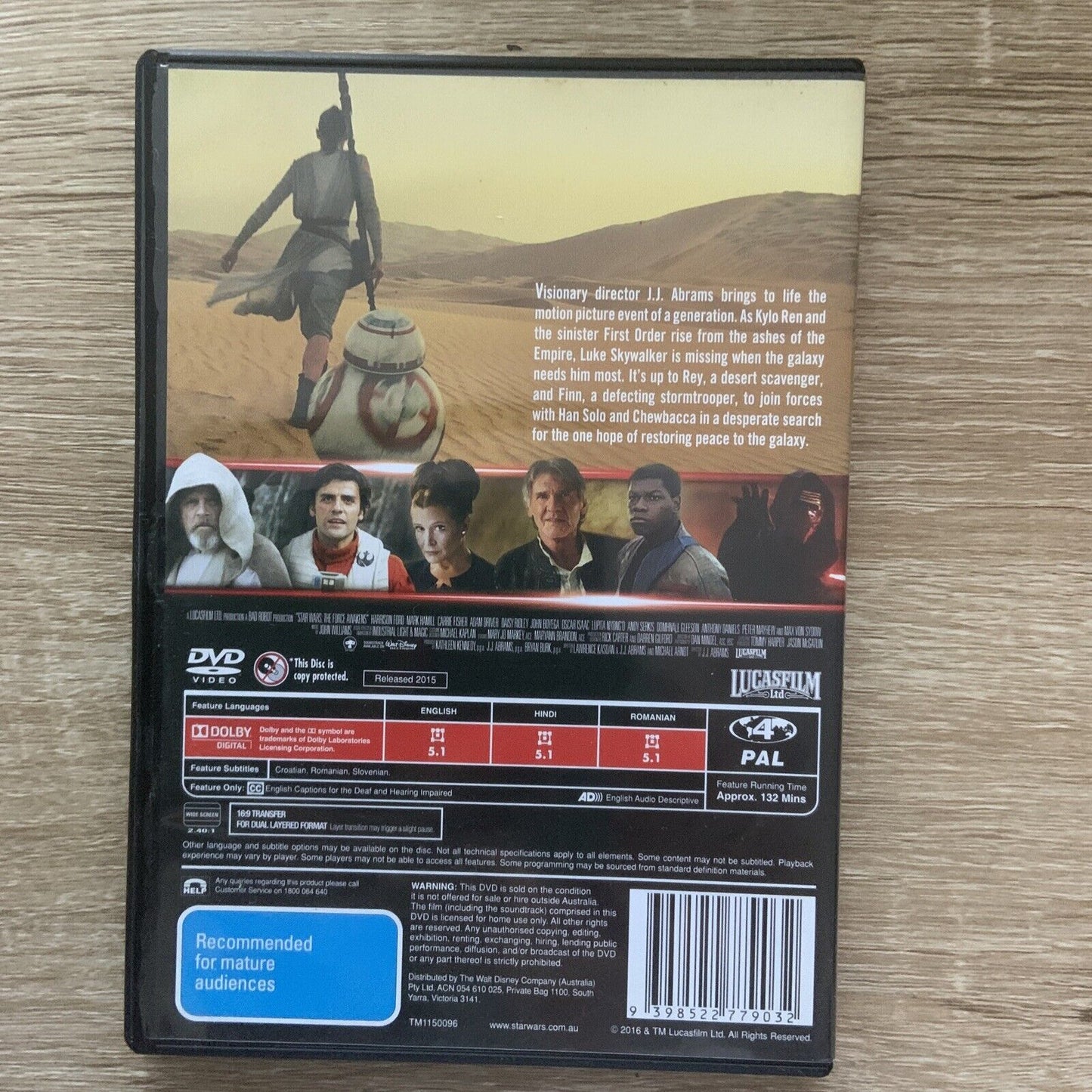 DVD STAR WARS The Force Awakens R4 Sci Fi Cult Outer Space Action