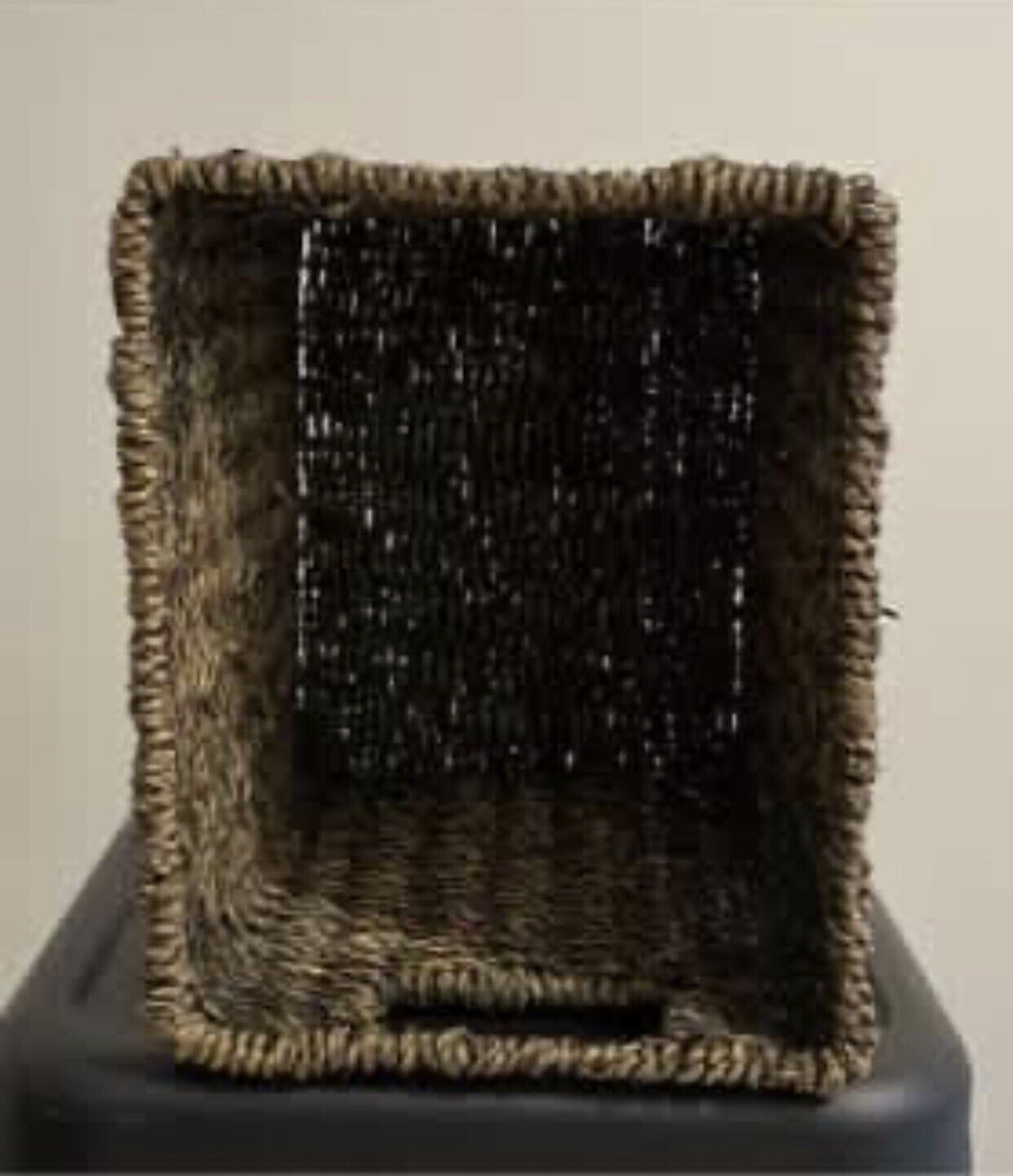 25cm Seagrass Basket Jute Sisal Twine Hand Woven Storage Organiser  Handle AE156