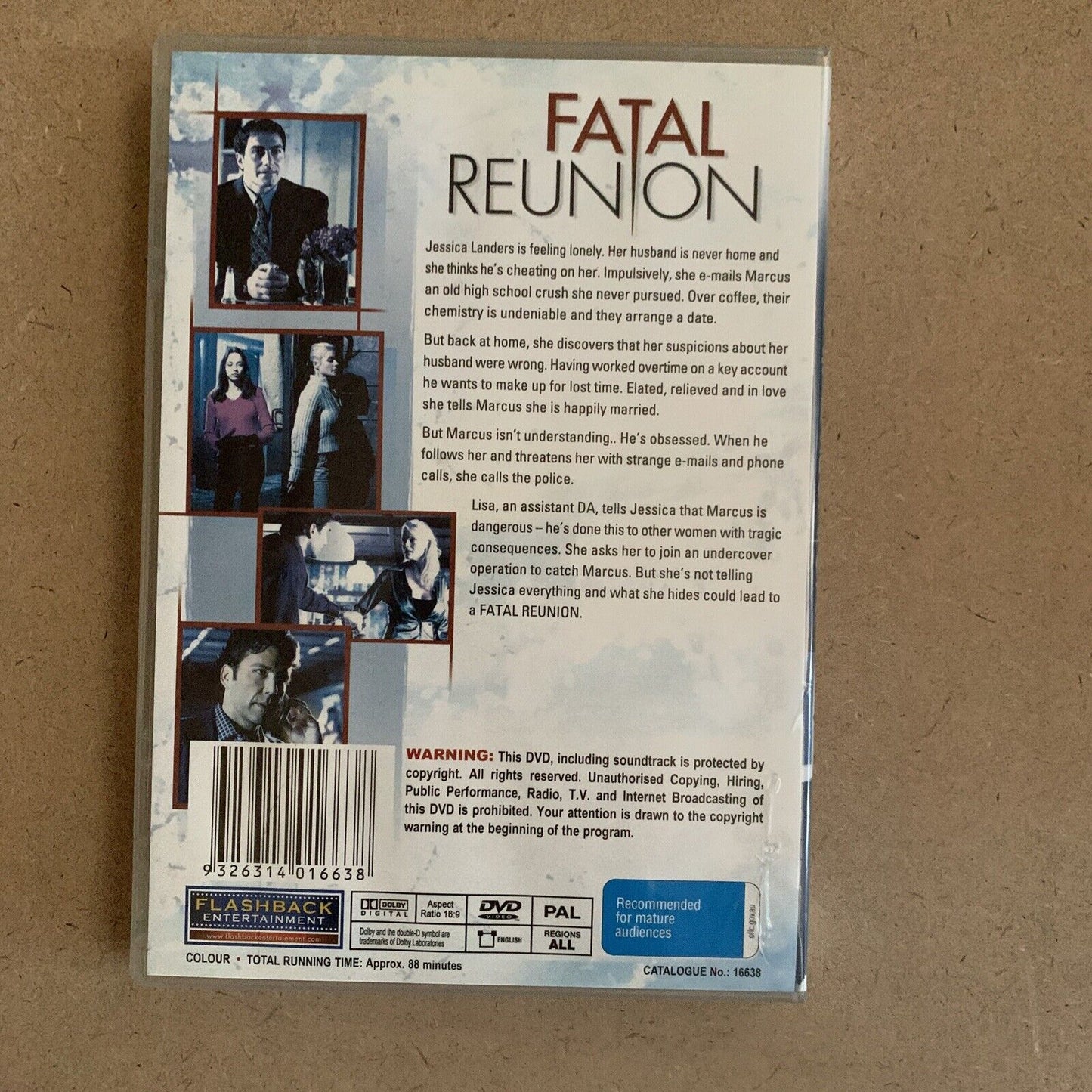 DVD FATAL REUNION Erika Eleniak David Millbern Movie Obsession Stalking NEW