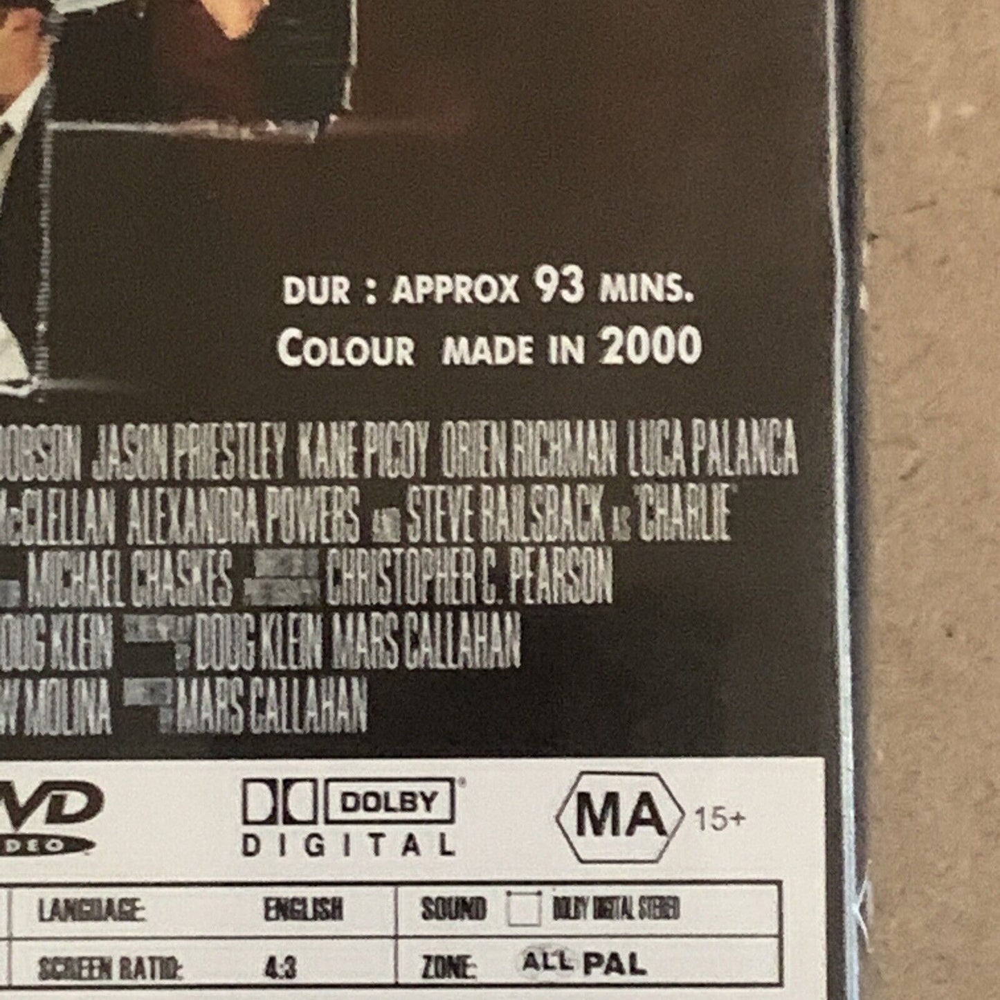 DVD DOUBLE DOWN Movie Jason Priestly Drama 2000 Intrigue 93 Mins Region All