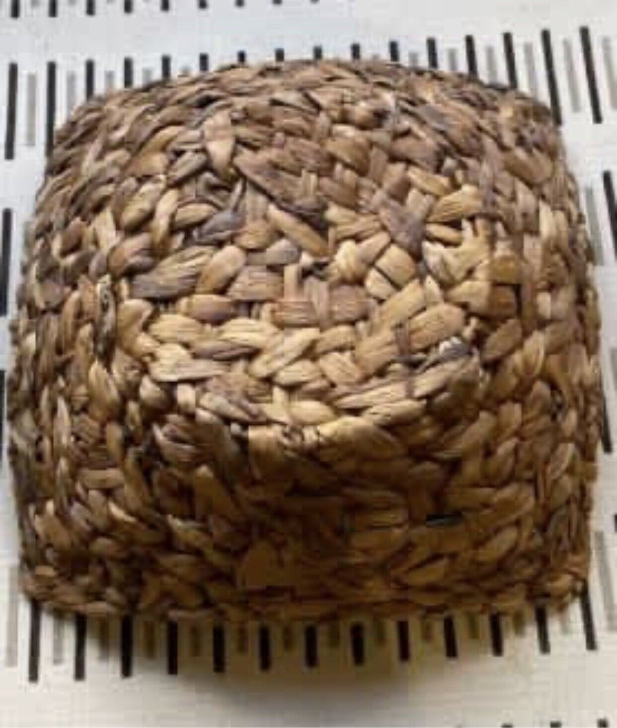 37cm Basket Square Hyacinth Natural Woven Straw Fruit Bowl AE166