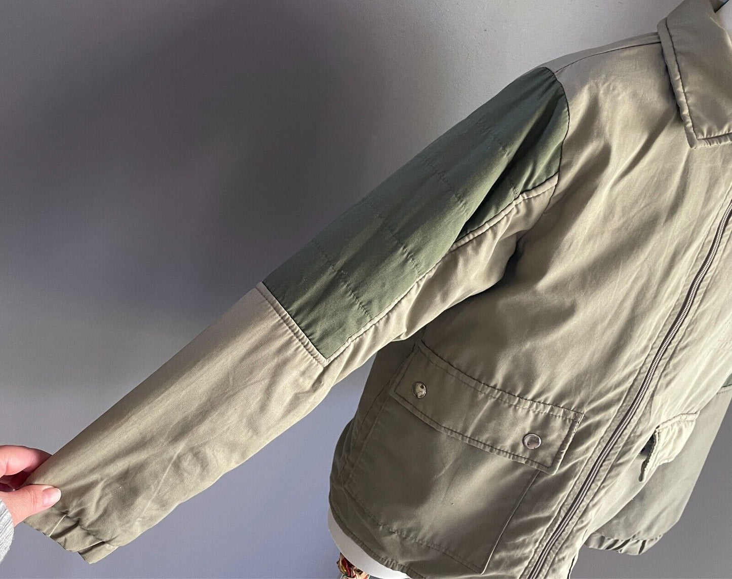 COLDWINDS Boys Jacket Parka Anorak Khaki Sherpa Lined Size 12 Warm Hoody 1970'S