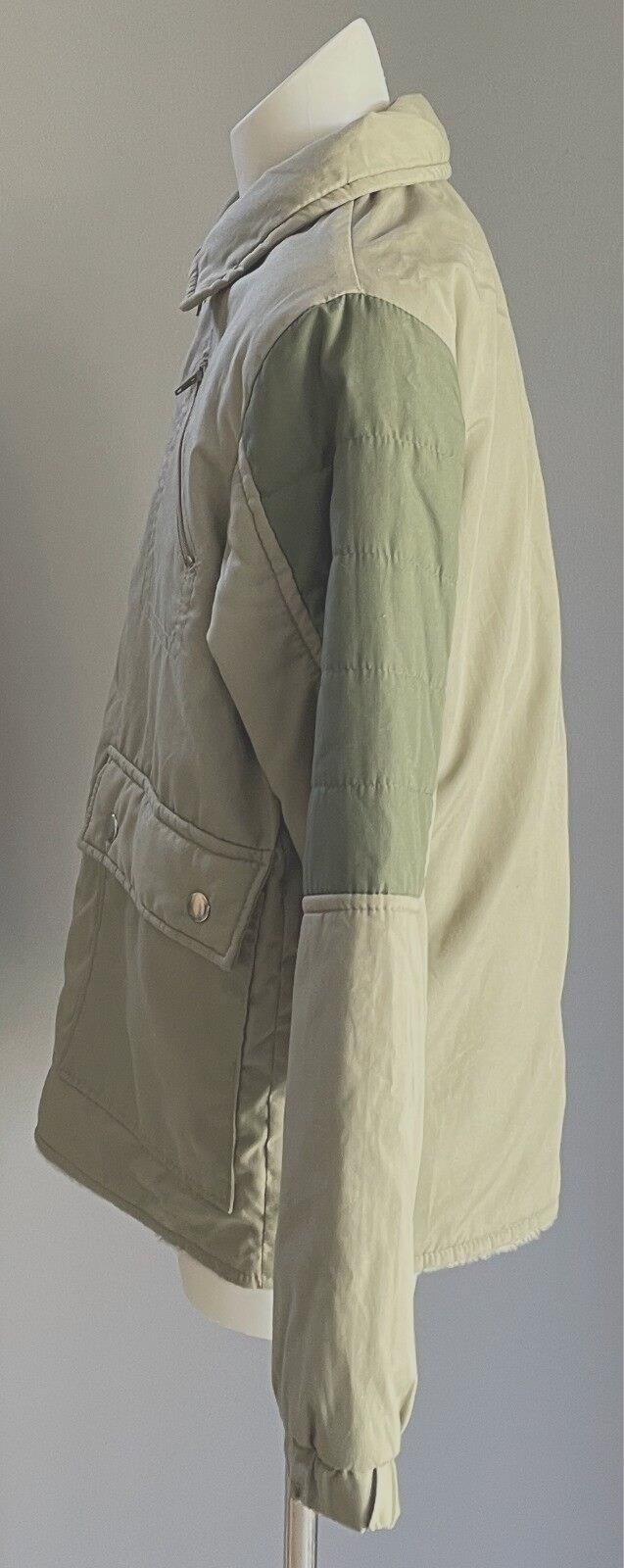COLDWINDS Boys Jacket Parka Anorak Khaki Sherpa Lined Size 12 Warm Hoody 1970'S