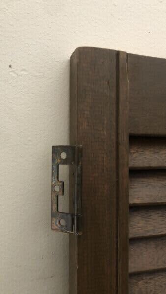 1 x Brown LOUVRE DOOR Retro 75 X 45.3cm MCM One Off Louvres Wall Art