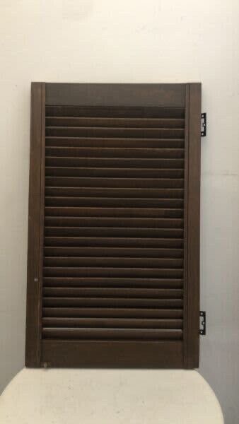 1 x Brown LOUVRE DOOR Retro 75 X 45.3cm MCM One Off Louvres Wall Art