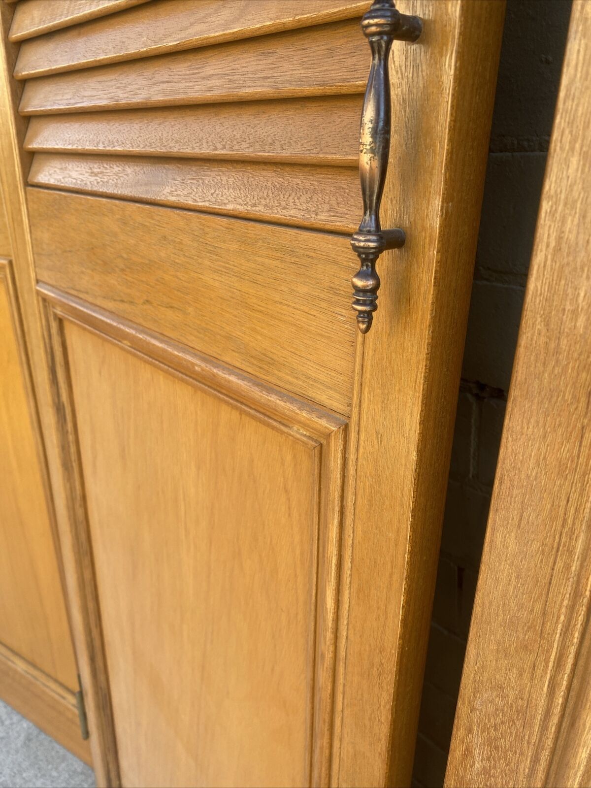 4 x French Louvre Door 203x52cm Wood Bifold Louvres Shutters Wainscoting Hampton