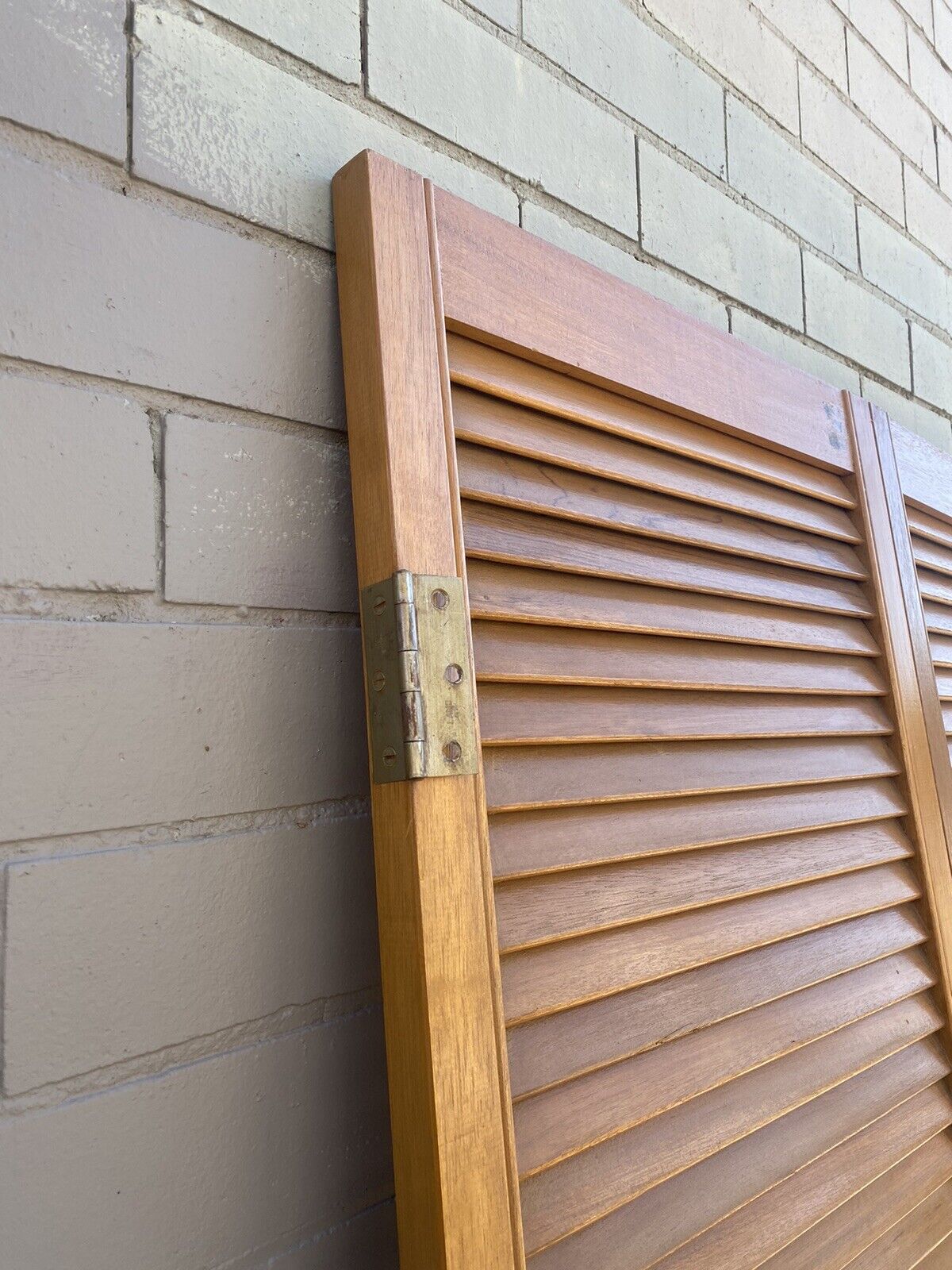 4 x French Louvre Door 203x52cm Wood Bifold Louvres Shutters Wainscoting Hampton