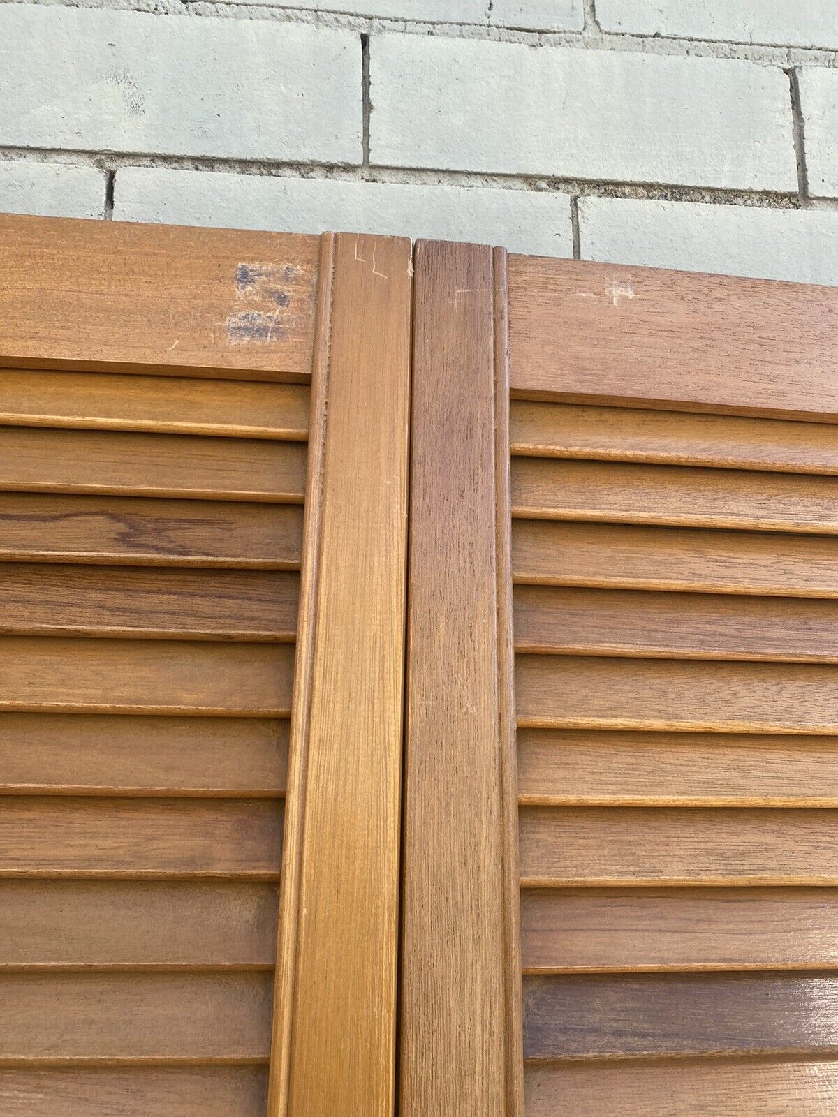 4 x French Louvre Door 203x52cm Wood Bifold Louvres Shutters Wainscoting Hampton