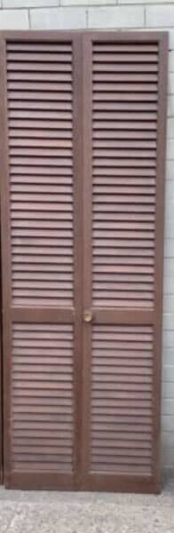 Pair Rustic Cedar  Louvre Door 200 x 35.5cm Bifold French Shutter 4 Pairs Avail