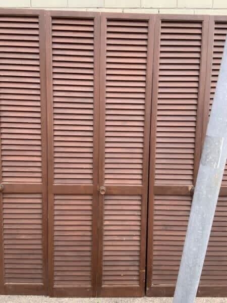 Pair Rustic Cedar  Louvre Door 200 x 35.5cm Bifold French Shutter 4 Pairs Avail