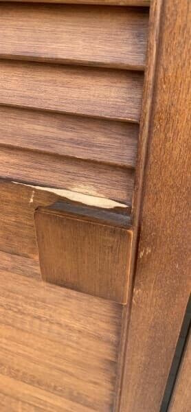 2 x Rustic French Louvre Doors 201x53cm Wooden Bifolds Louvres Shutters Cladding