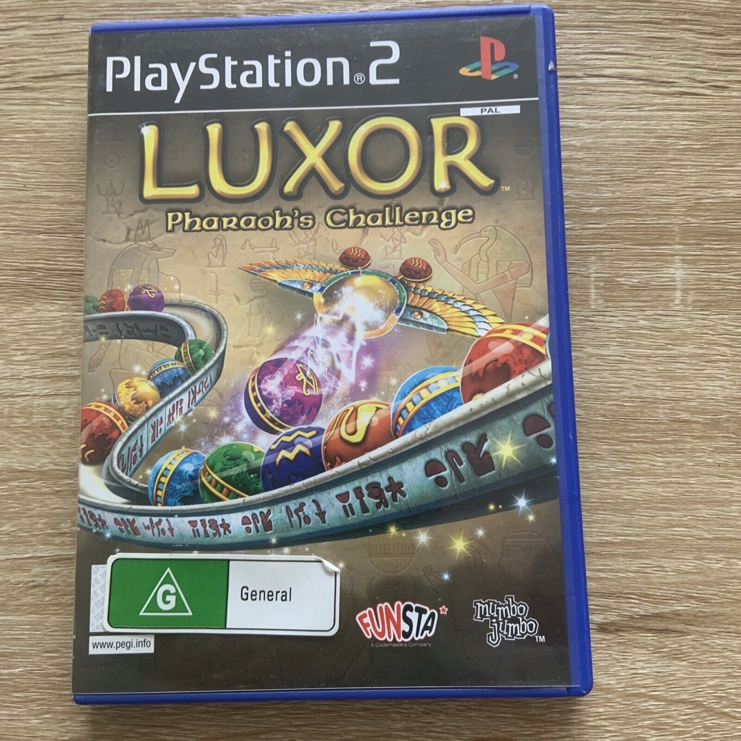 PlayStation 2 LUXOR Pharaoh's Challenge PS2 PAL w Manual FUNSTA Mumbo Jumbo