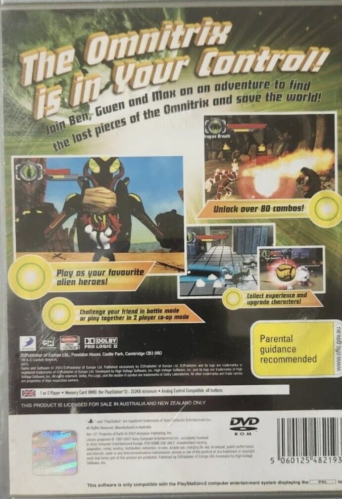 Playstation 2 Ben 10 Protector Of Earth PS2 + Manual Blue Case