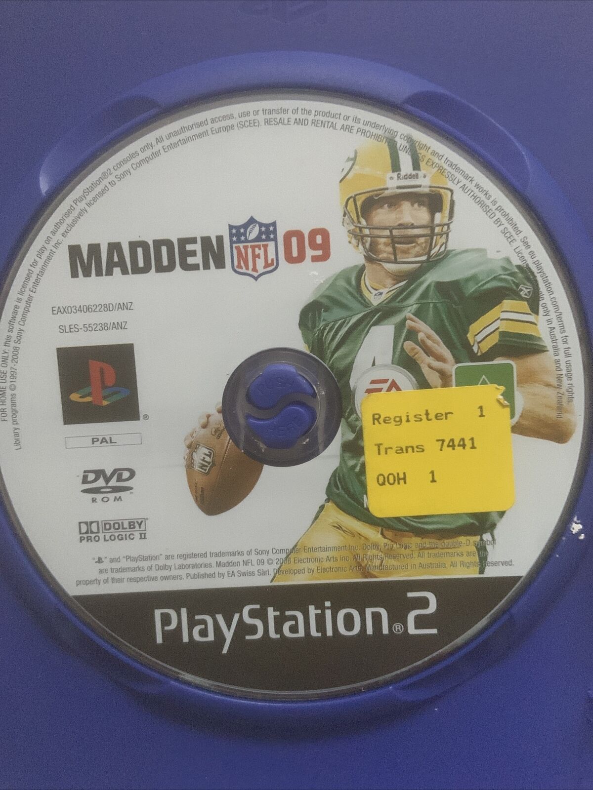 PlayStation 2 MADDEN NFL 09 PS2 Complete W Manual Blue Case EA Sports Game 2008