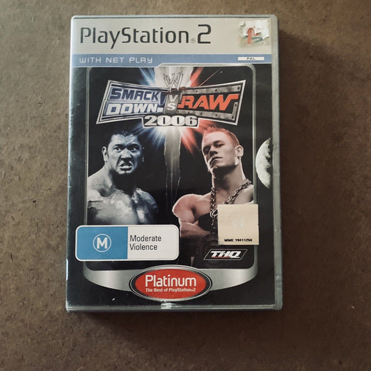 Playstation 2 WWE SmackDown vs Raw 2006 Platinum PS2 PAL Game + Manual Wrestling