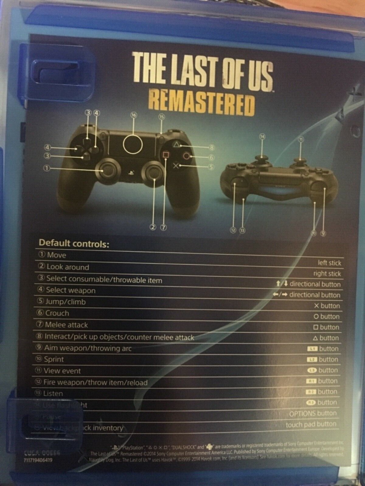 PlayStation 4 Game THE LAST OF US PS4 Remastered 2014 High Impact Violence R18+
