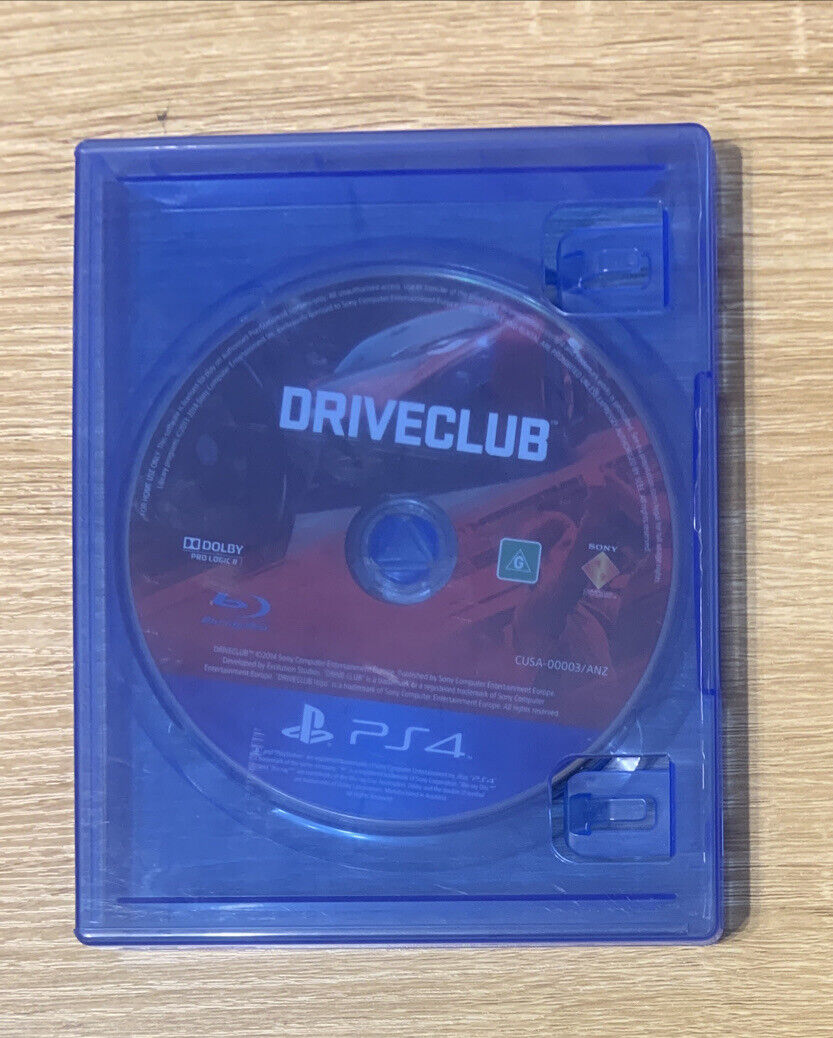 Playstation 4 DRIVECLUB No Cover Just Plain Jewel Case W DISC PS4 Like New