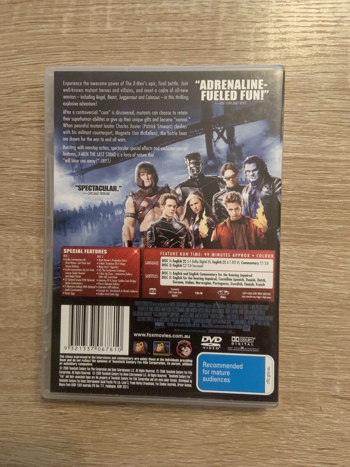 DVD 2 Disc X MEN 3 The Last Stand Hugh Jackman Movie Smart Funny Popping Action