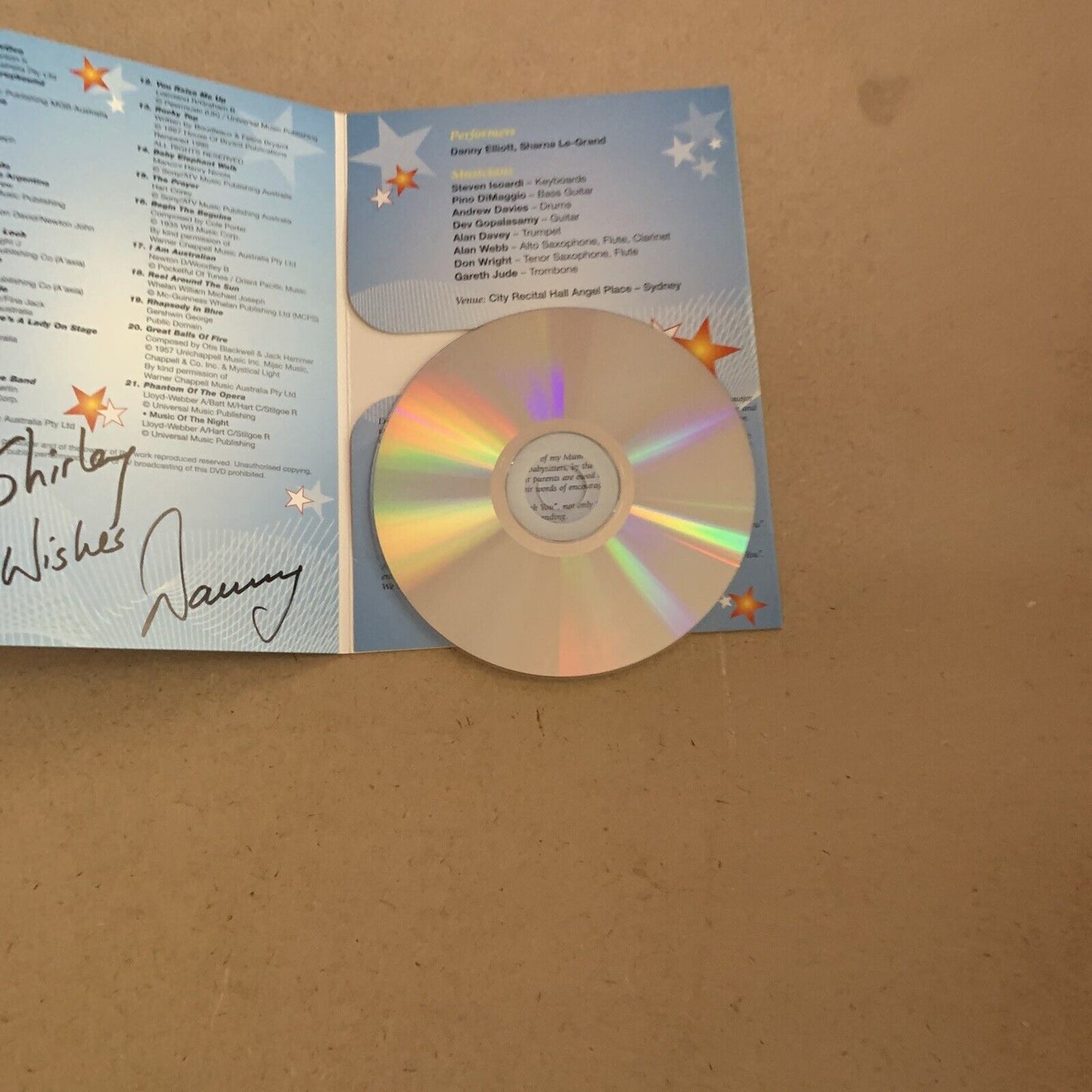 DVD DANNY ELLIOTT In Concert w SHARNA LE-GRAND Signed To Shirley 21 Tracks NEW