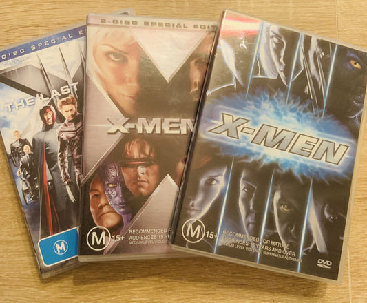 DVD x 3 Bundle X-Men 1 2 & 3  Hugh Jackman Movie  Smart Funny Popping Action