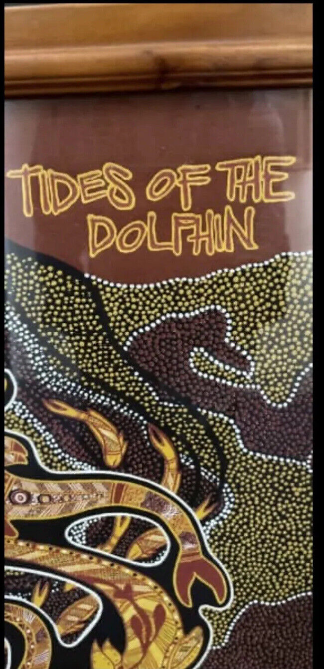 Framed Print Canvas BULURRU ABORIGINAL ART TIDES OF THE DOLPHIN BY LIONEL DOYLE