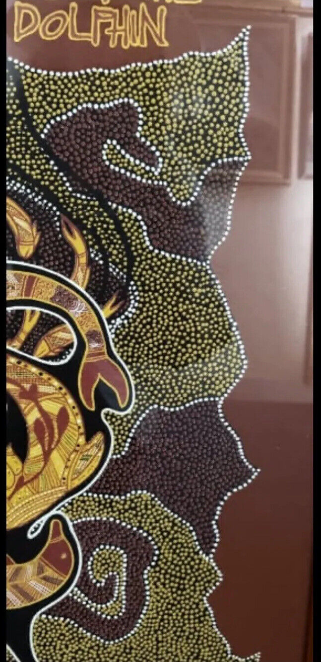 Framed Print Canvas BULURRU ABORIGINAL ART TIDES OF THE DOLPHIN BY LIONEL DOYLE